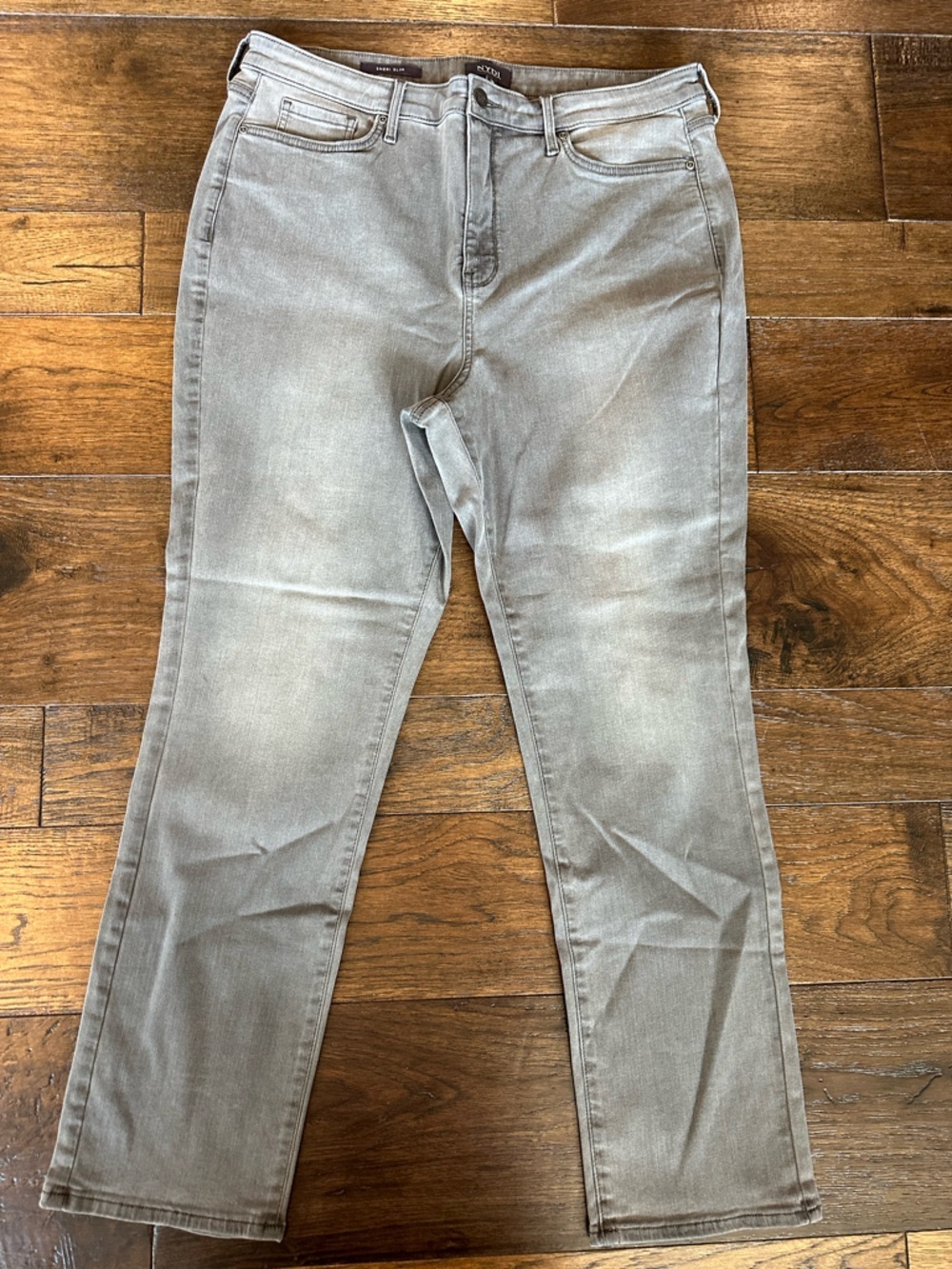 NYDJ Women’s Gray Sheri Slim Straight Jeans - size 16